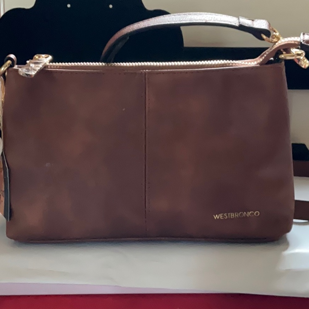 WestBronco Brown Women Wrist Crossbody Bag /2 in 1